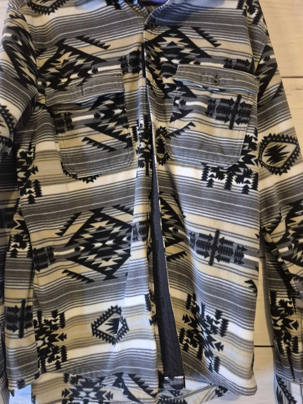 George Black and White Aztec Print Shacket